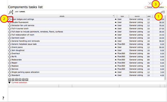 Select components to add