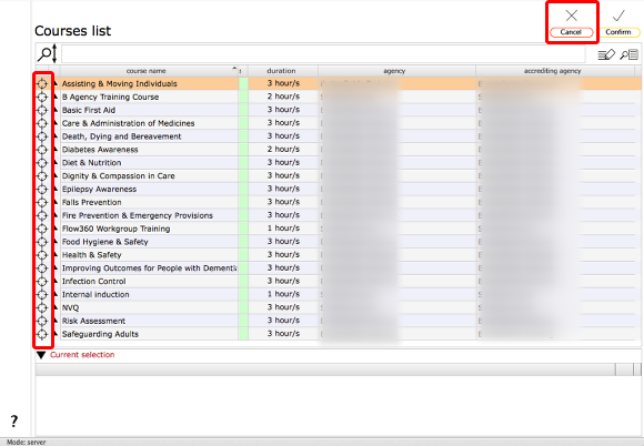 Select courses