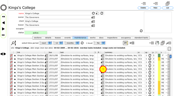 Viewing rates linked to a specific task