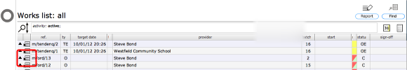 The new enquiry or order added to the works list