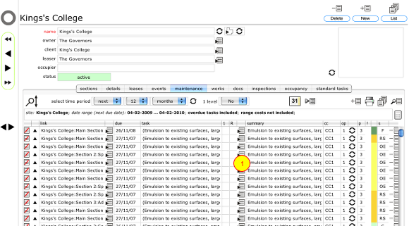 Viewing rates linked to a specific task