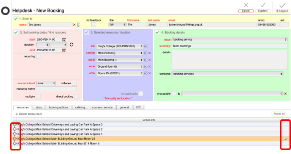 Simple booking search result