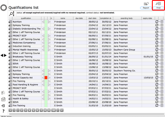Producing a report for a single employee/student